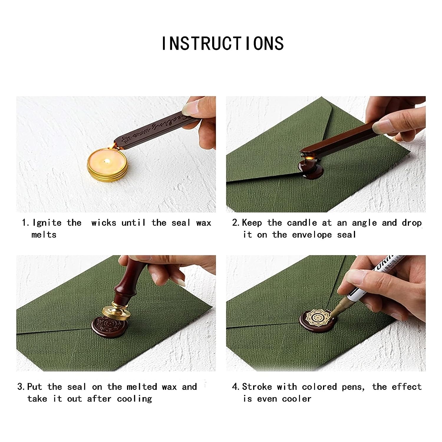 12 buah/tas stik lilin segel w - Wax Seal Stamp Set ulasan dan harga
